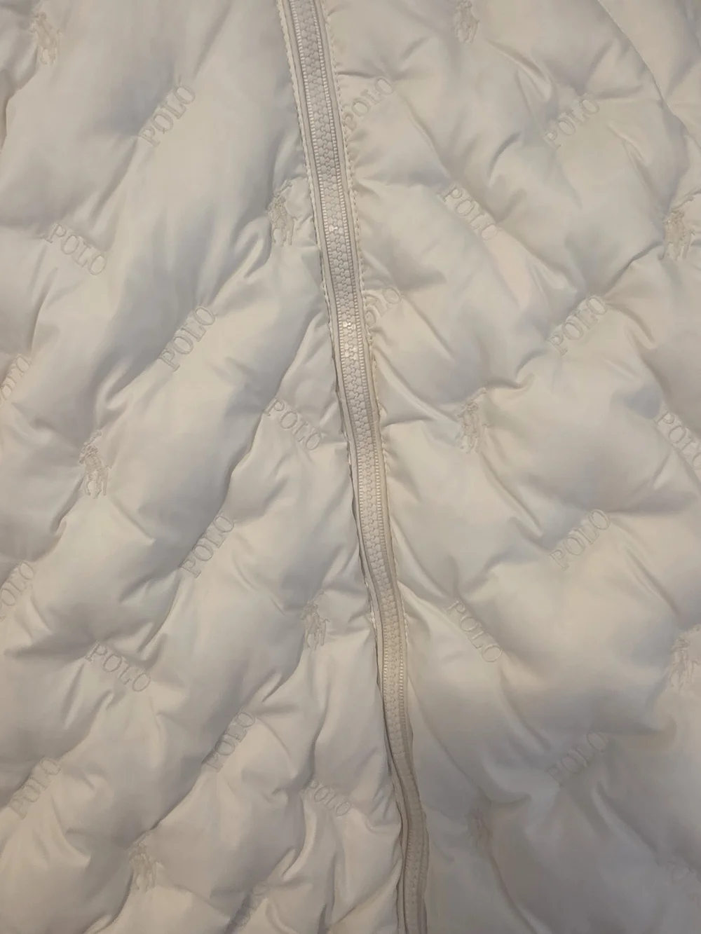 Ralph Lauren White Quilted Hooded Baby One-Piece Footed Snowsuit